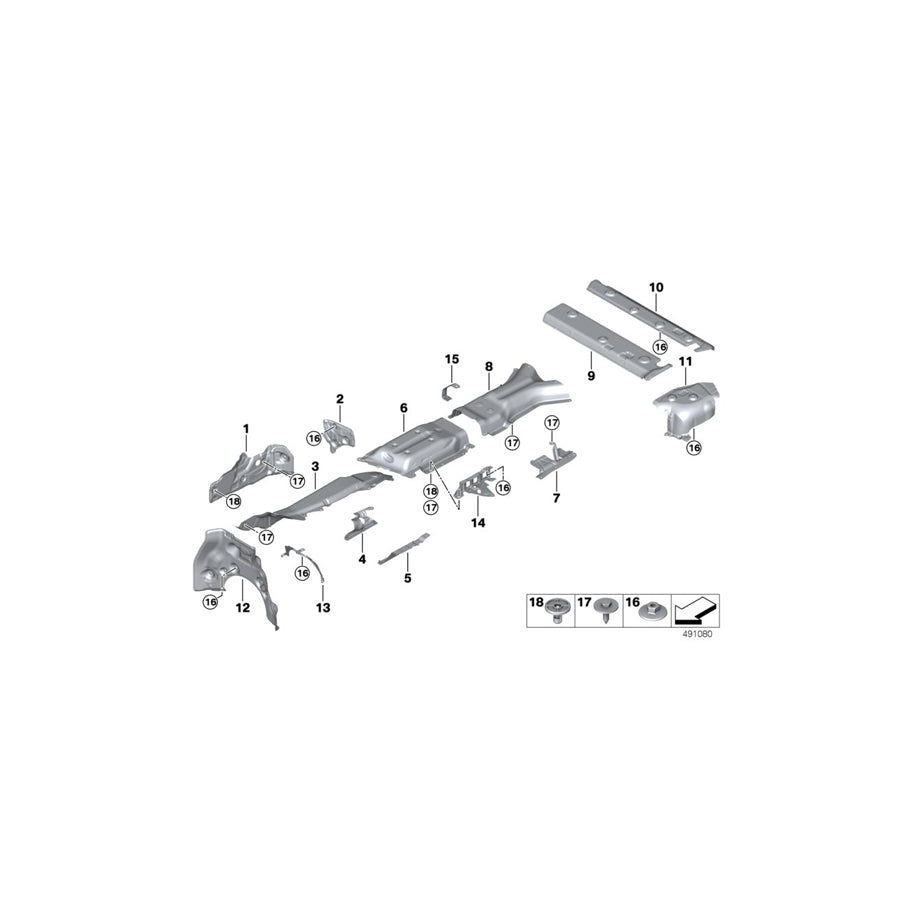 Genuine BMW 51488098656 G07 Heat Insulation, Rear Silencer, Right (Inc. X7 50iX, X7 M50iX & X7 30dX)