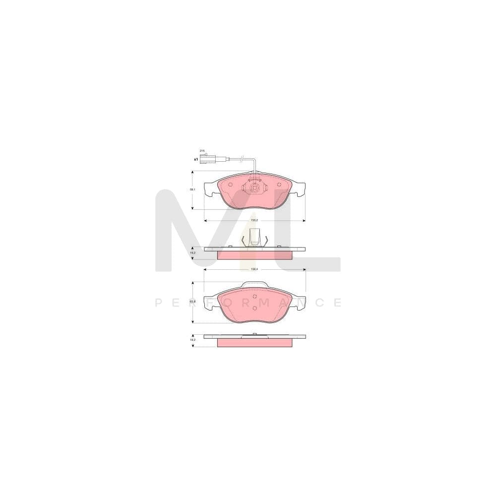 TRW Gdb1444 Brake Pad Set Incl. Wear Warning Contact