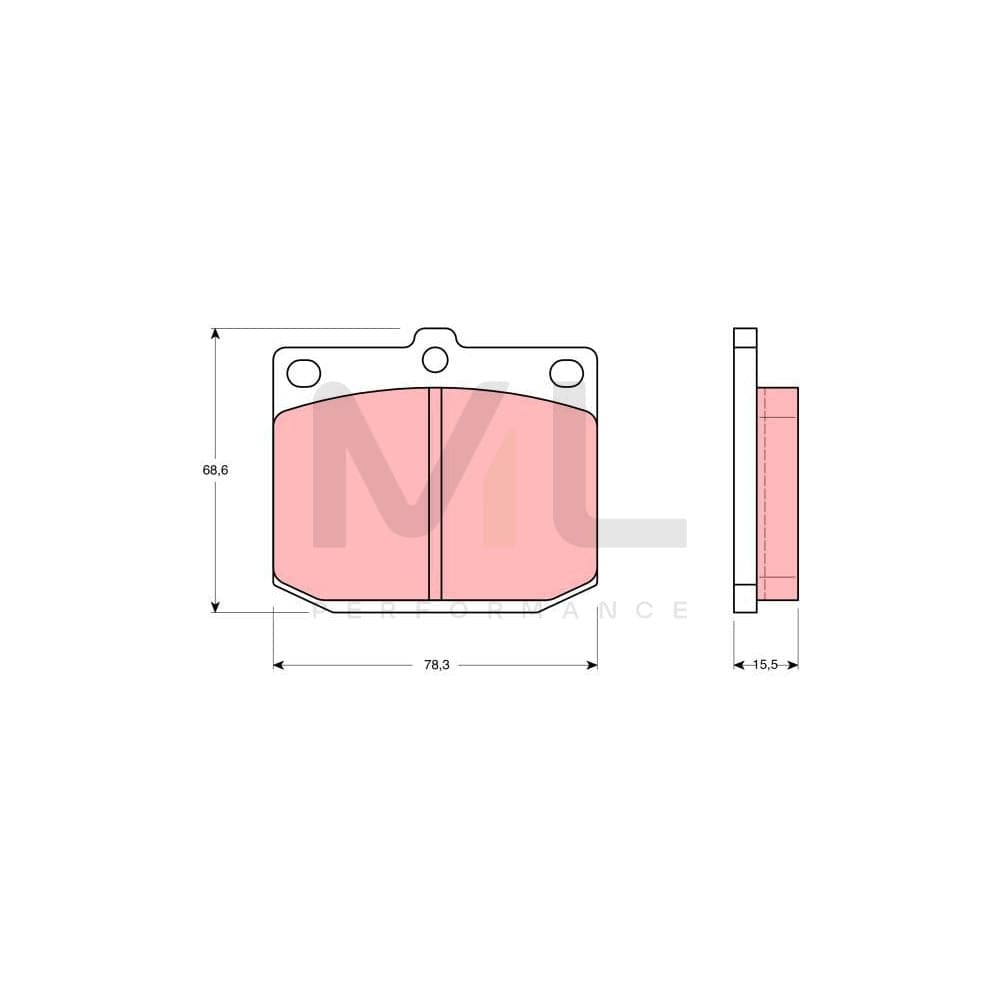 TRW Gdb881 Brake Pad Set Not Prepared For Wear Indicator