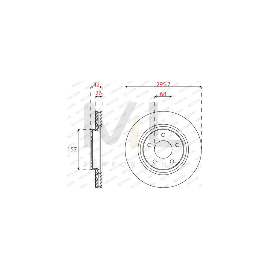 Ferodo DDF2099C Brake Disc Vented  - Pair
