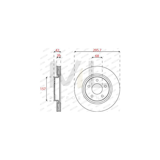 Ferodo DDF2099C Brake Disc Vented  - Pair