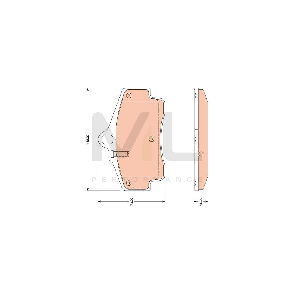 TRW Gdb1757 Brake Pad Set Prepared For Wear Indicator