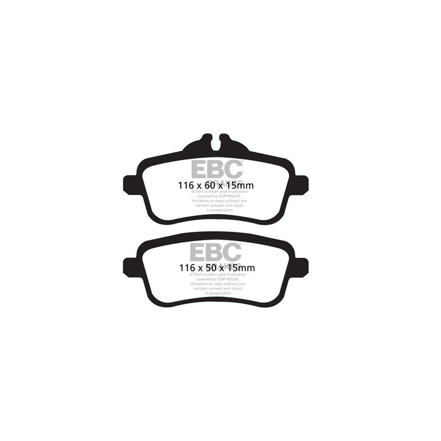 EBC PD03KR867 Mercedes-Benz X/W166 C292 Yellowstuff Rear Brake Pad & Plain Disc Kit - TRW Caliper 2 | ML Performance UK Car Parts