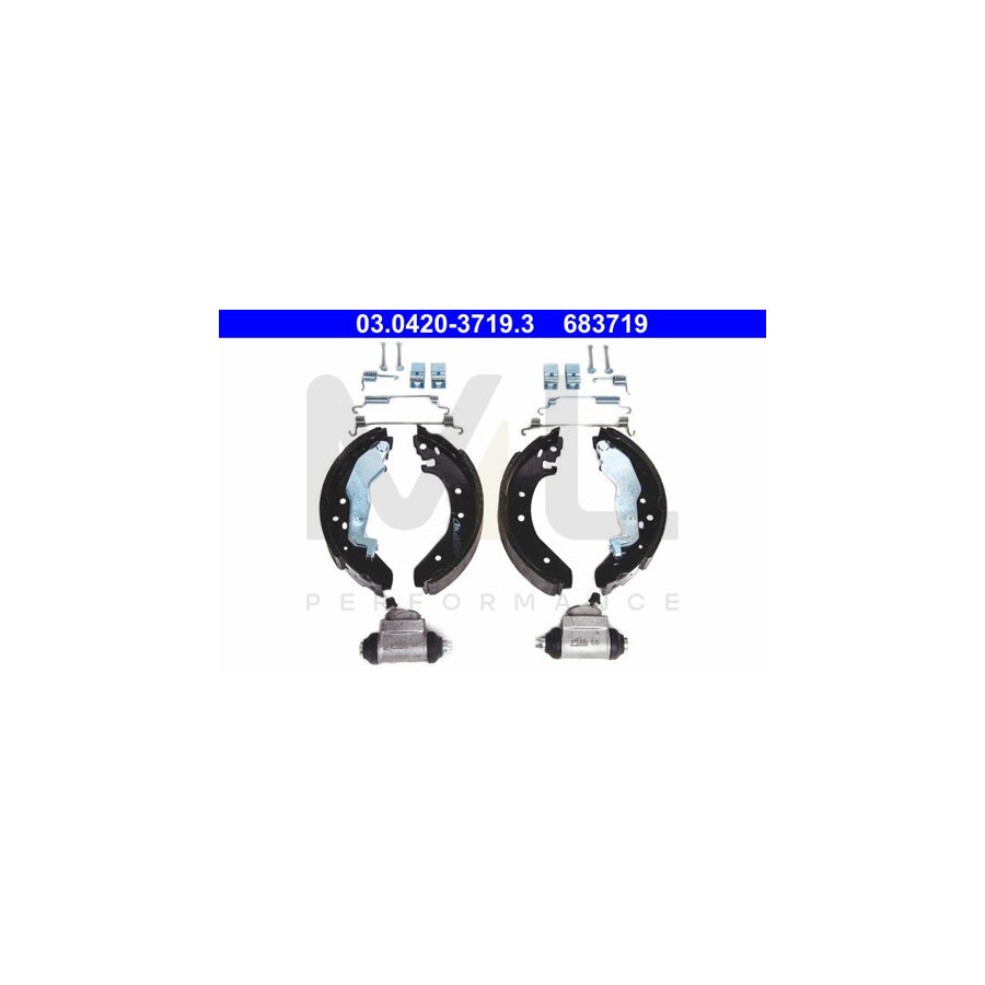 ATE Original Kit 03.0420-3719.3 Brake Shoe Set with accessories, with wheel brake cylinder