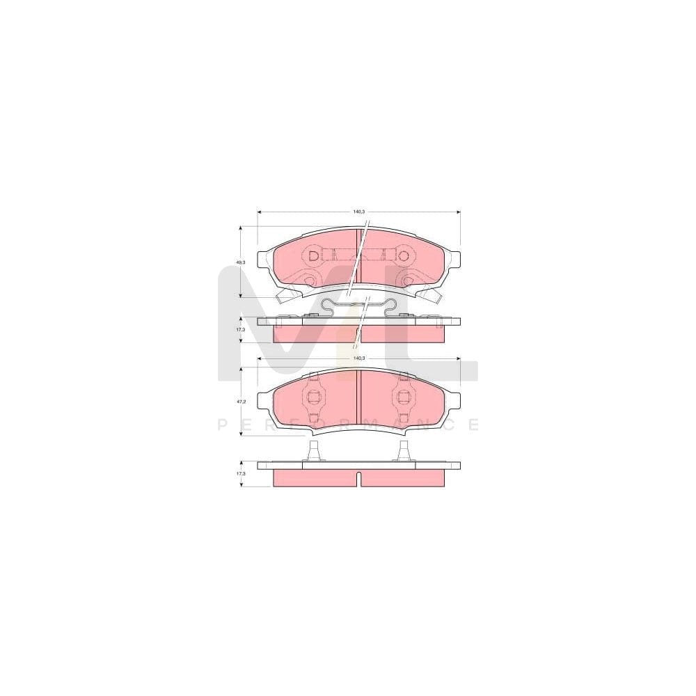TRW Gdb4014 Brake Pad Set Incl. Wear Warning Contact