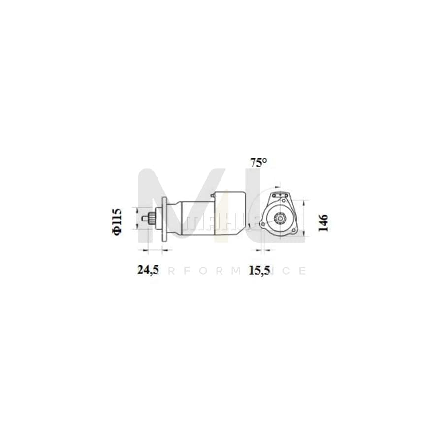MAHLE ORIGINAL MS 515 Starter motor 12V 3,6kW, Teeth Quant.: 9 | ML Performance Car Parts