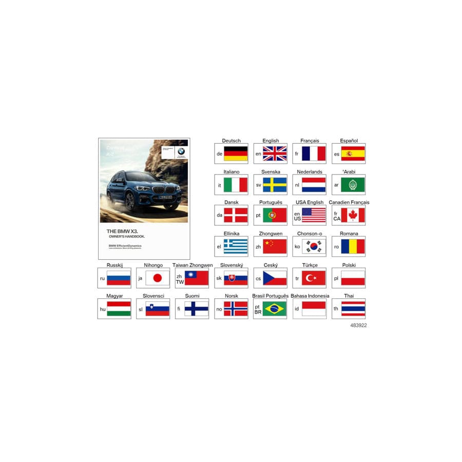 Genuine BMW 01402720737 Operating Instructions F97 ENUS (Inc. X3 M)