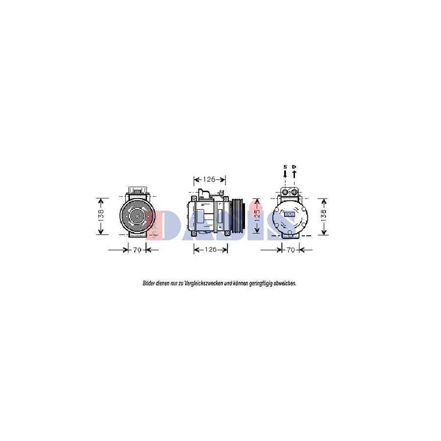 AKS Dasis 850716N Compressor, Air Conditioning Suitable for Mercedes-Benz S-Class