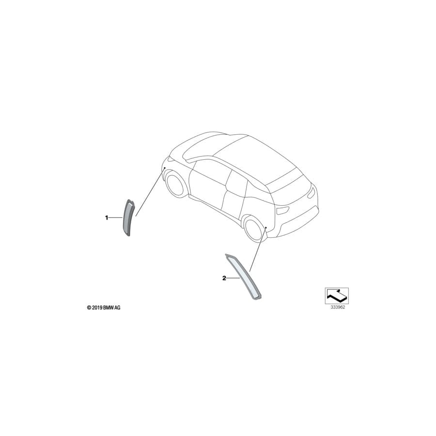 Genuine BMW 63117467475 Side Marker Reflector, Left (Inc. i3s 120Ah Rex, i3 120Ah Rex & i3 120Ah)