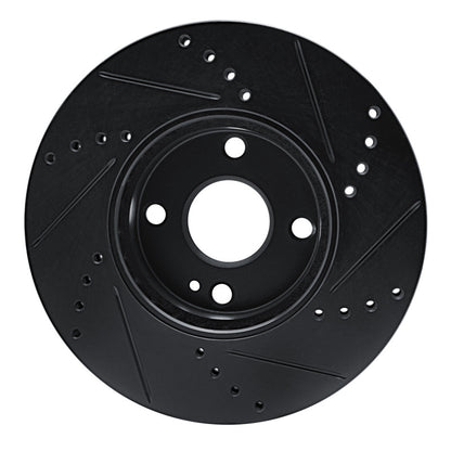 R1 Concepts R1 16-25 Mazda 2 (Mexico) Front Left Drilled & Slotted Black Brake Rotor