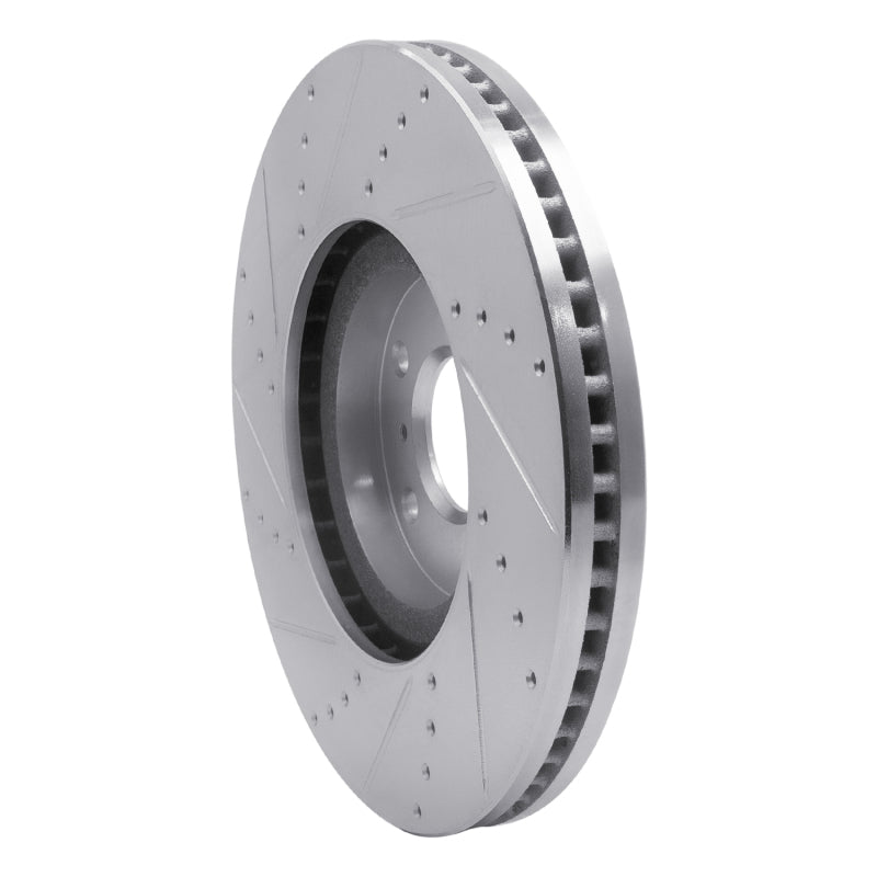 R1 Concepts R1 07-15 Infiniti G35 Front Right Drilled & Slotted Silver Brake Rotor