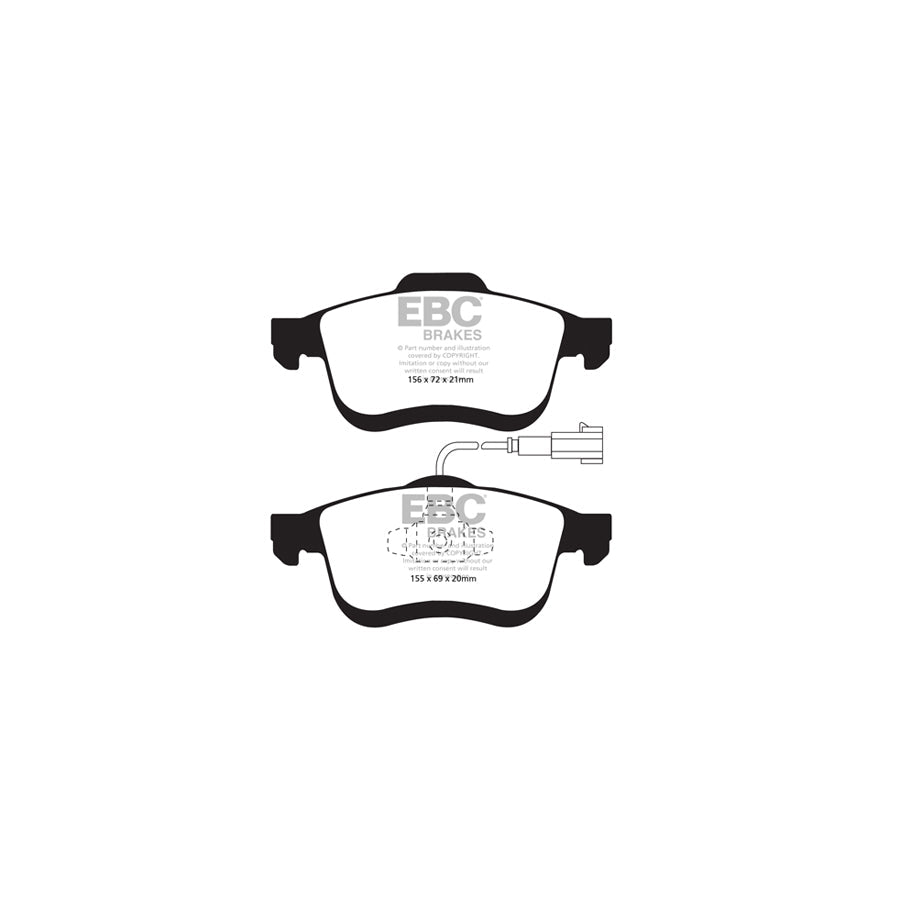 EBC DPX2010/2 Chrysler Lancia Delta Ultimax Front Brake Pads - Bosch Caliper 2 | ML Performance UK Car Parts