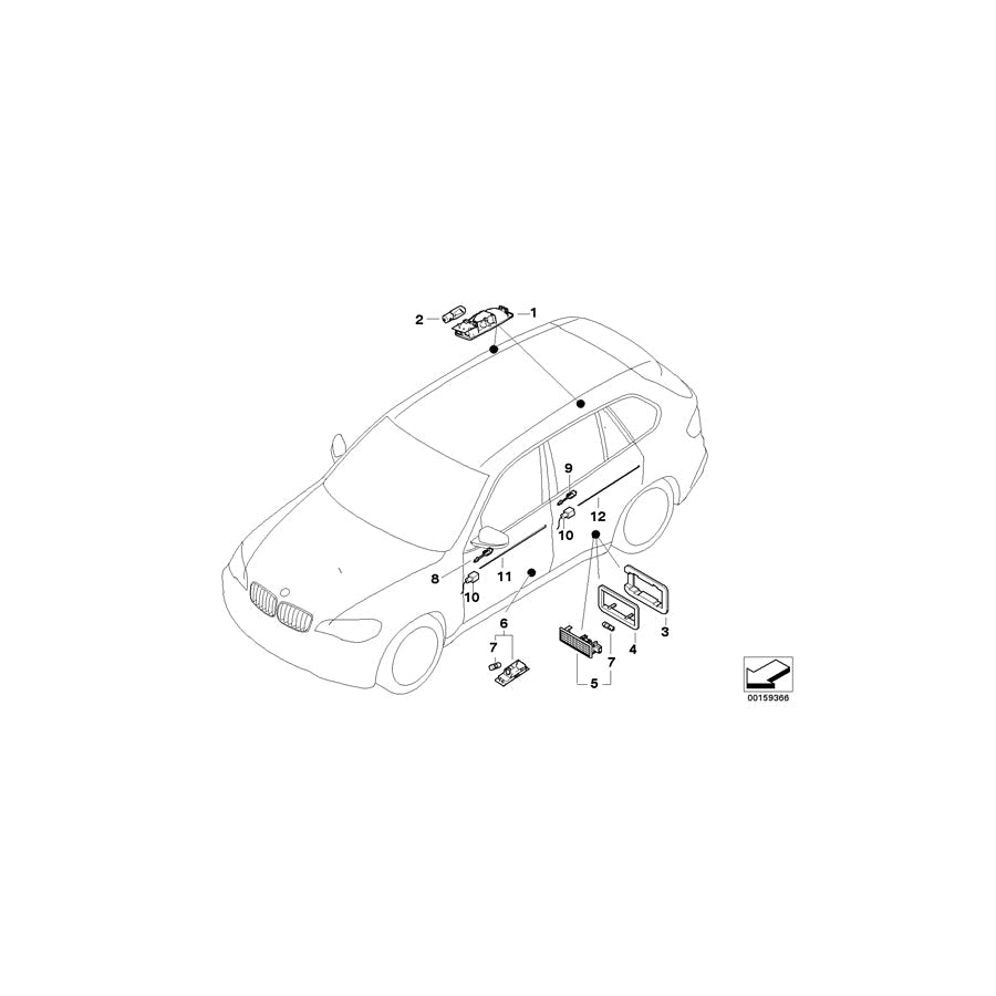 Genuine BMW 63319128816 E70 E72 E71 Optical Conductor, Door Panel, Ri. Front (Inc. X5 M50dX, X6 M50dX & X5 40iX)