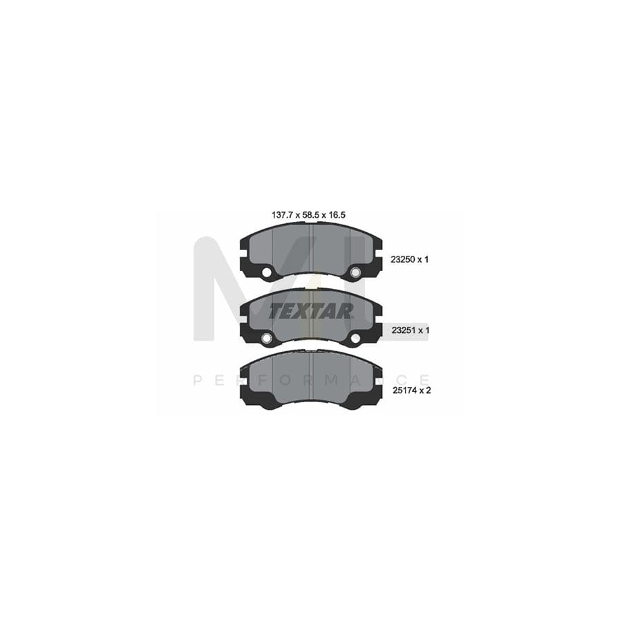 TEXTAR 2325001 Brake pad set prepared for wear indicator