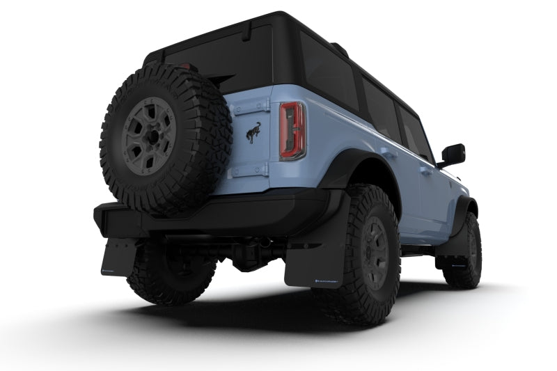 Rally Armor 21-25 Ford Bronco (Steel Bmpr - NO Rptr/Sprt - NO RR/RB) Blk Mud Flap w/Red Logo
