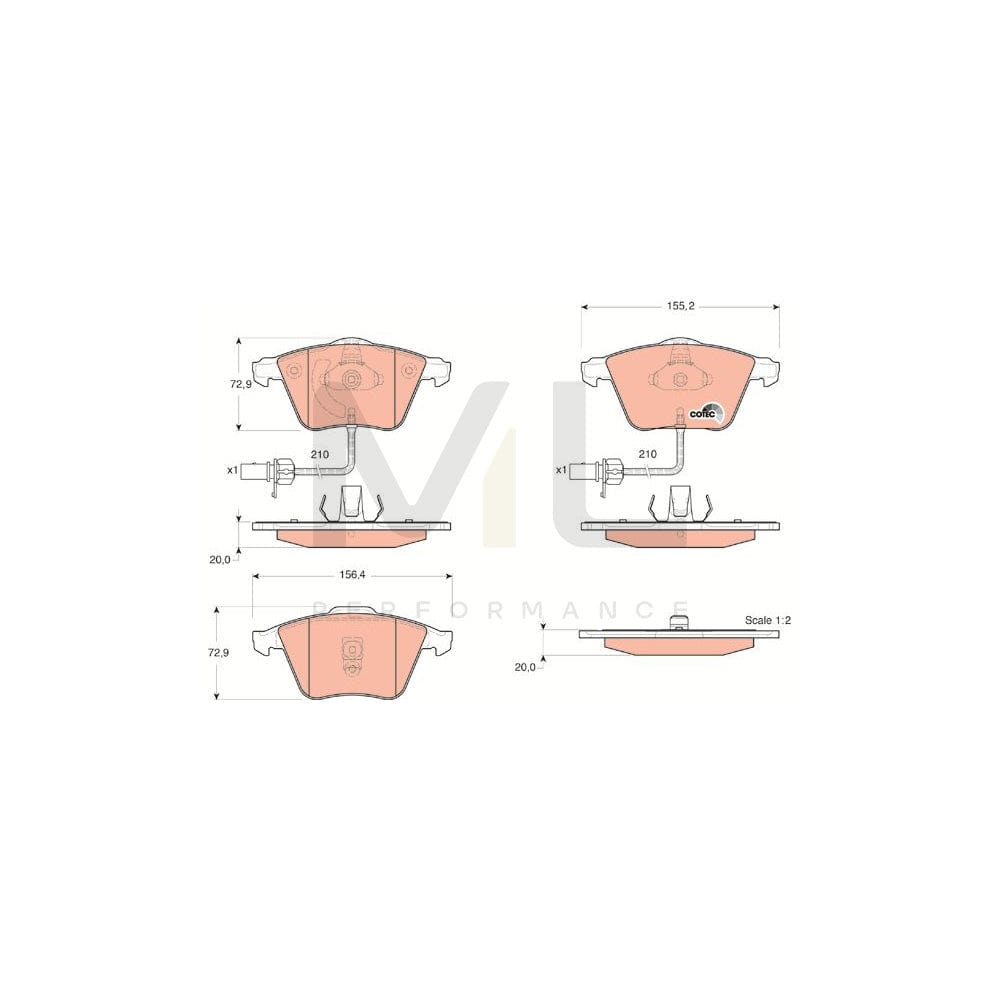 TRW Cotec Gdb1528 Brake Pad Set Incl. Wear Warning Contact