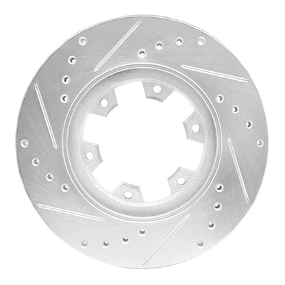 R1 Concepts R1 85-02 Nissan Pickup Hardbody Front Right Drilled & Slotted Silver Brake Rotor