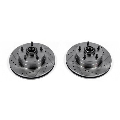 PowerStop Power Stop 73-74 Buick Apollo Front Evolution Drilled & Slotted Rotors - Pair