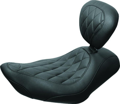 Mustang Motorcycle Mustang 11-17 Yamaha Stryker Standard Touring 2PC Seat w/Driver Backrest - Black