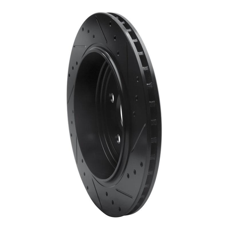 R1 Concepts R1 11-25 Dodge Durango Rear Left Drilled & Slotted Black Brake Rotor