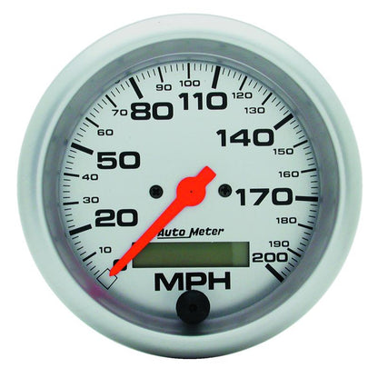 Autometer Ultra-Lite 85.7mm In-Dash Electronic Programmable 200 MPH Speedometer
