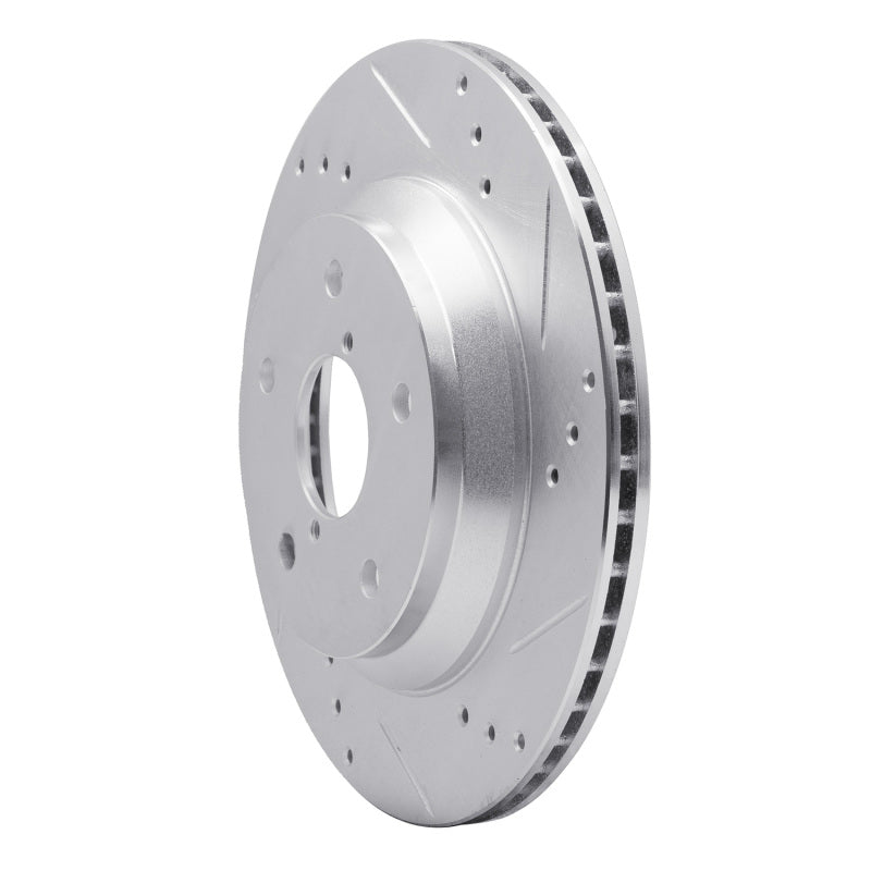 R1 Concepts R1 19-25 Subaru Crosstrek Rear Right Drilled & Slotted Silver Brake Rotor