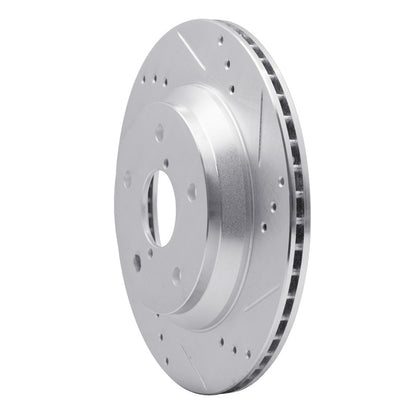 R1 Concepts R1 19-25 Subaru Crosstrek Rear Right Drilled & Slotted Silver Brake Rotor