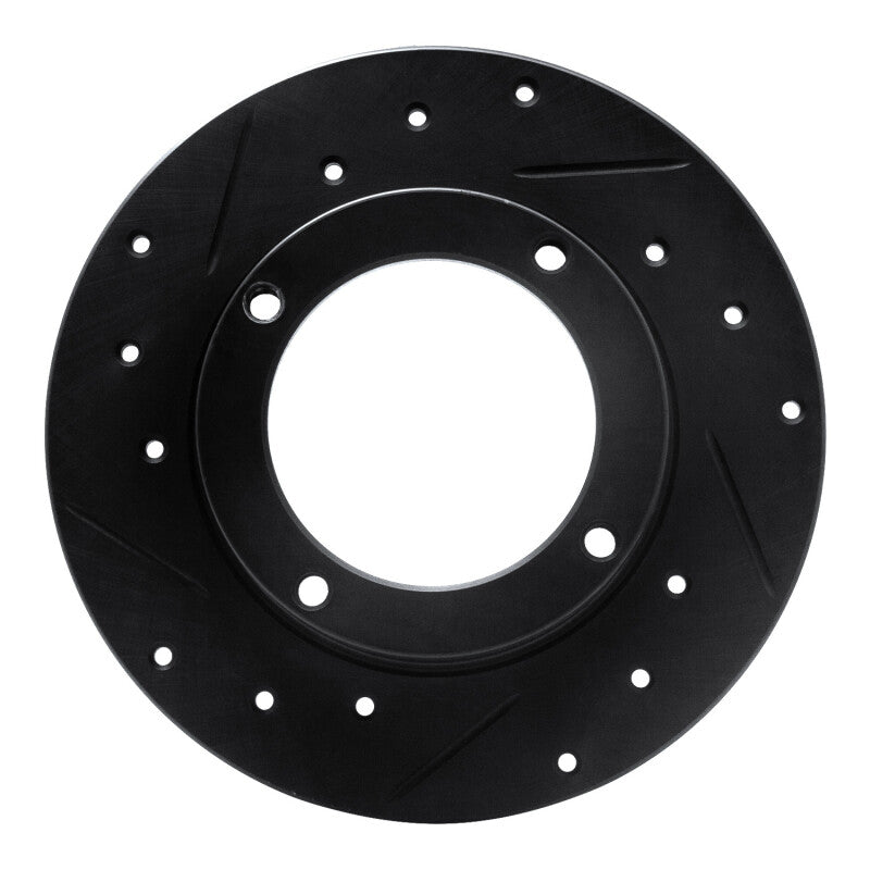 R1 Concepts R1 73-79 Honda Civic Front Left Drilled & Slotted Black Brake Rotor
