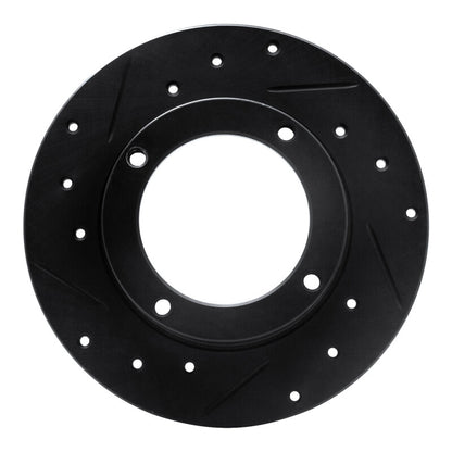 R1 Concepts R1 73-79 Honda Civic Front Left Drilled & Slotted Black Brake Rotor