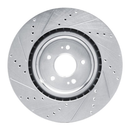 R1 Concepts R1 18-22 Genesis G70 Front Right Drilled & Slotted Silver Brake Rotor
