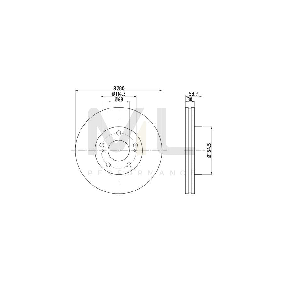 TEXTAR 92094200 Brake Disc Internally Vented, without wheel hub, without wheel studs  - 1 piece