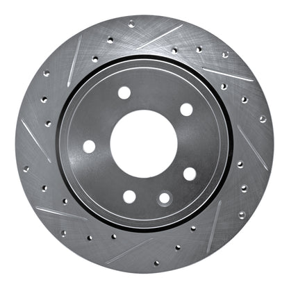 R1 Concepts R1 1995-2006 Jaguar VanDEN PLAS Rear Left Drilled & Slotted Silver Brake Rotor