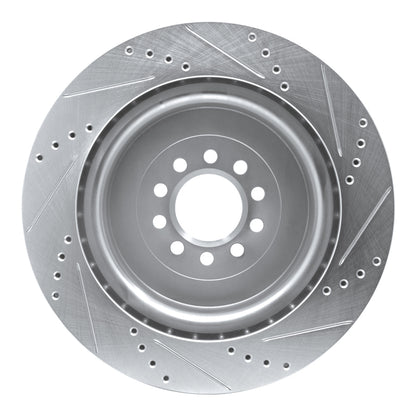 R1 Concepts R1 03-05 Jaguar XJR Front Left Drilled & Slotted Silver Brake Rotor
