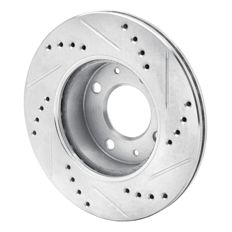 R1 Concepts R1 03-06 Dodge Verna (Mexico) Front Left Drilled & Slotted Silver Brake Rotor