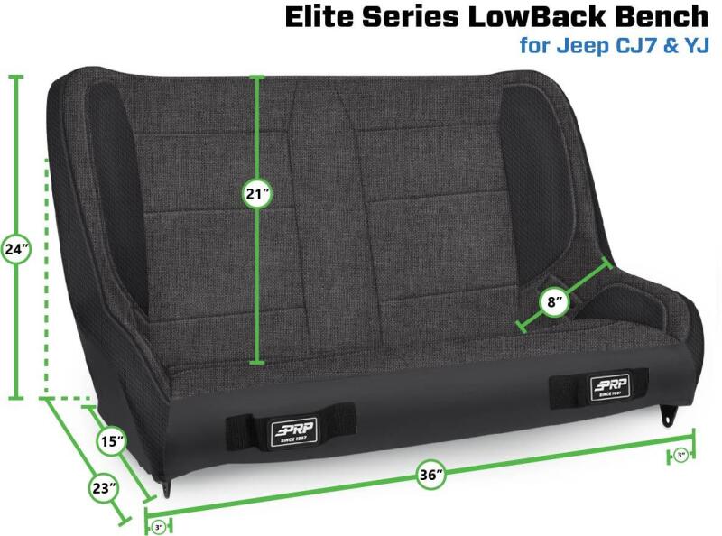 PRP Seats PRP Jeep CJ-7/Wrangler YJ Elite Series Suspension Bench Seat