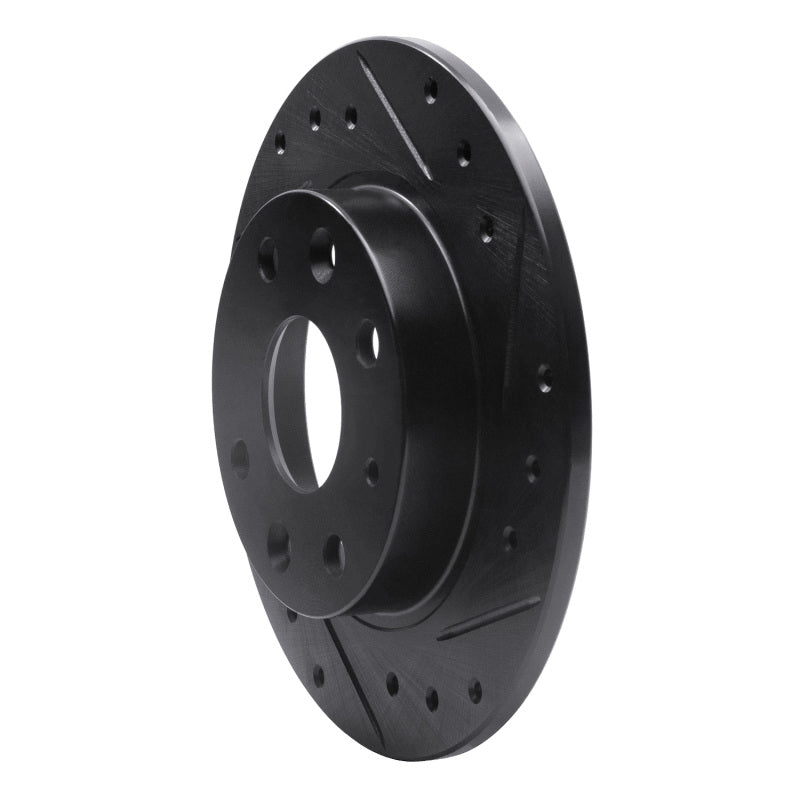 R1 Concepts R1 90-93 Mazda Miata Rear Right Drilled & Slotted Black Brake Rotor