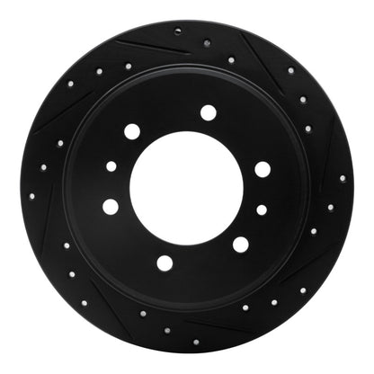 R1 Concepts R1 06-10 Hummer H3 Rear Right Drilled & Slotted Black Brake Rotor