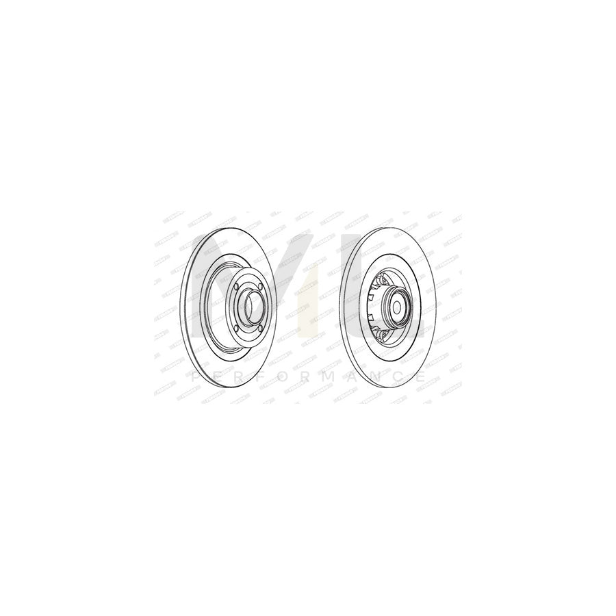 Ferodo Premier DDF1570 Brake Disc Solid, With Abs Sensor Ring, With Wheel Bearing  - Pair