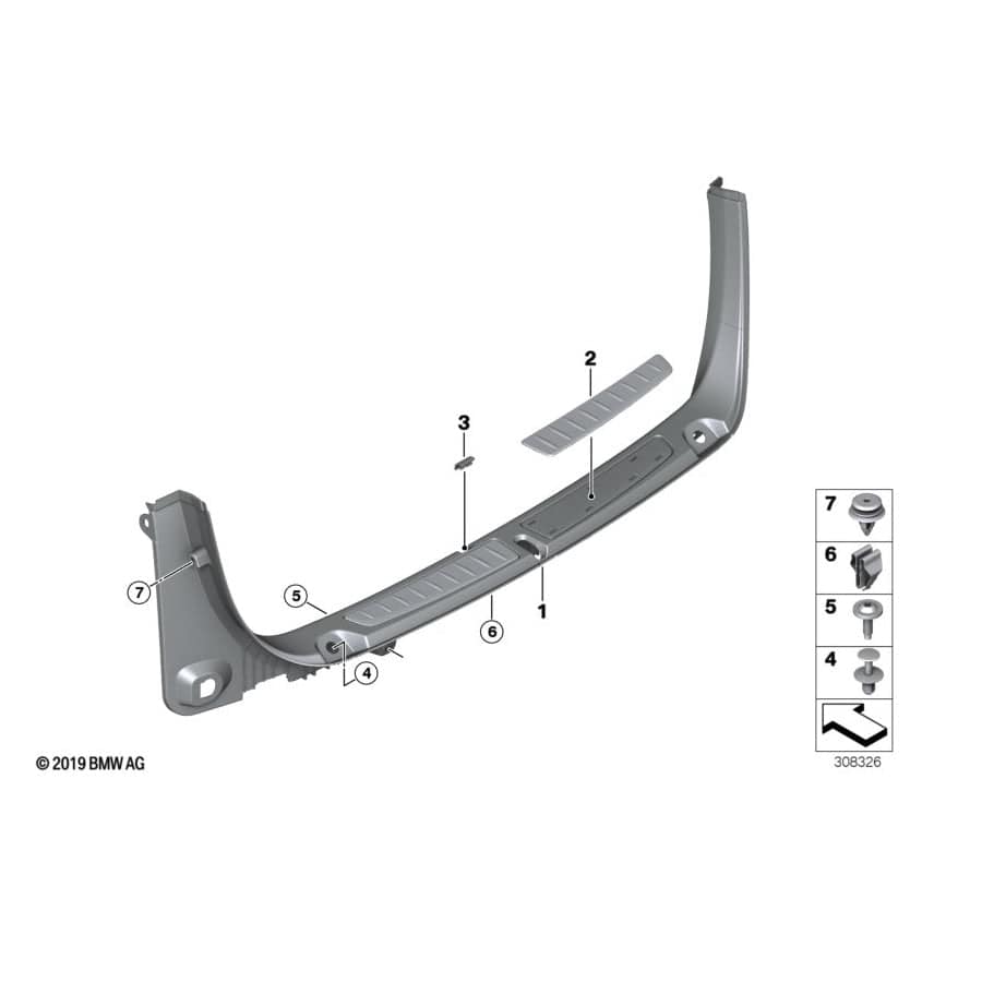 Genuine BMW 51477353522 F34 Cover For Lock SCHWARZ (Inc. 320iX, 335iX & 325d)
