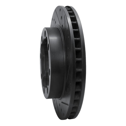 R1 Concepts R1 88-00 Chevrolet K1500 Suburban Front Right Drilled & Slotted Black Brake Rotor