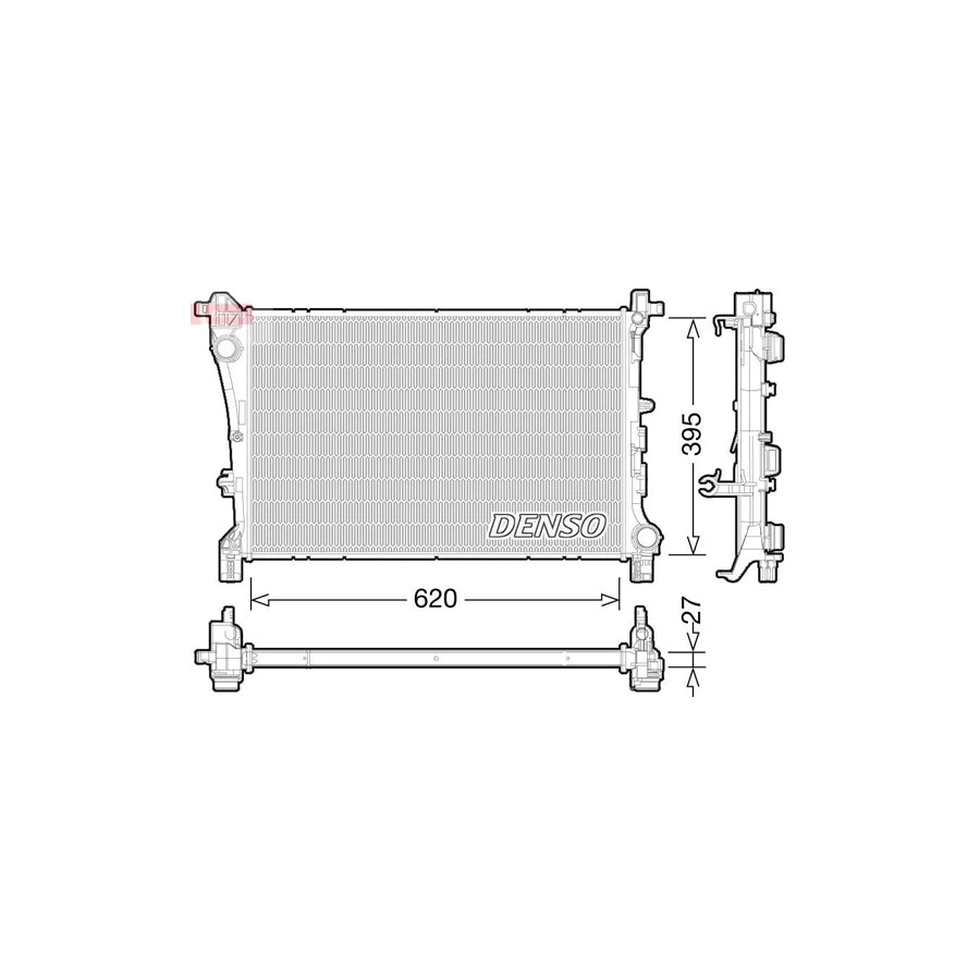 DENSO DRM09167 Engine Radiator for Fiat 500L (351, 352)
