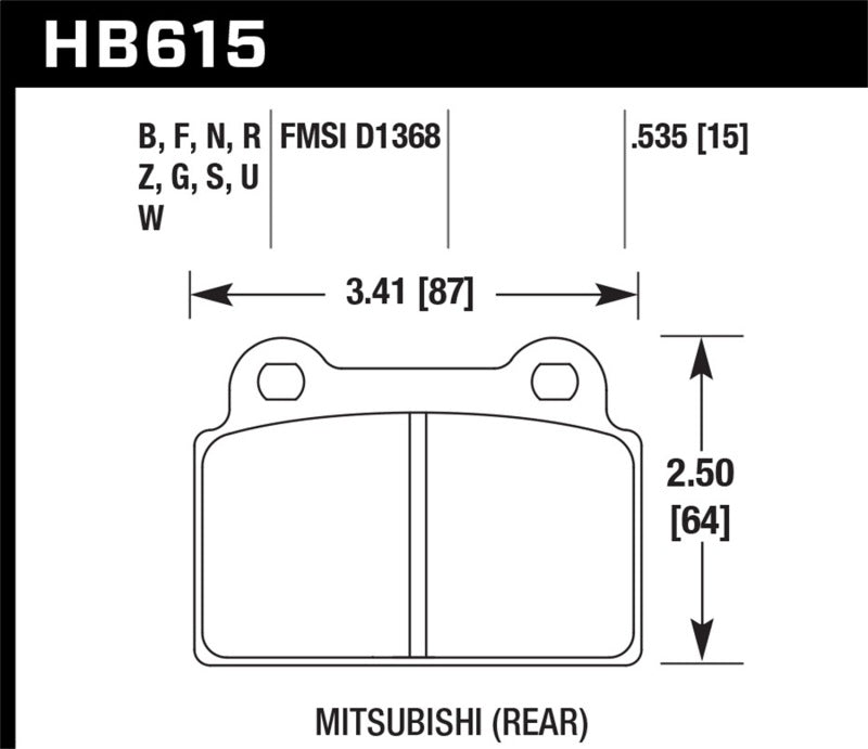 Hawk Performance Hawk EVO X HPS Street Rear Brake Pads