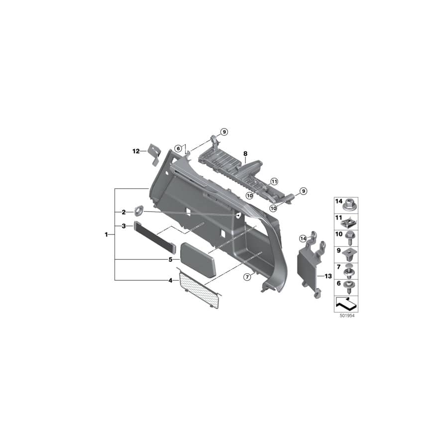 Genuine BMW 51479461156 G06 Network Side Trim Panel Right ANTHRAZIT (Inc. X6 40iX, X6 M50dX & X6 M50iX)