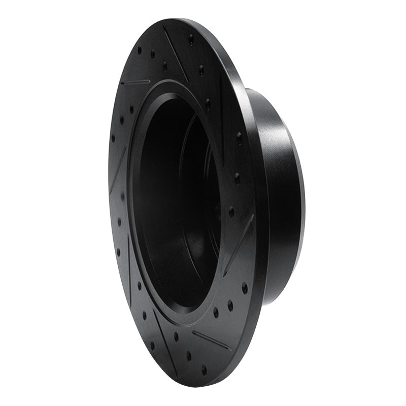R1 Concepts R1 74-95 Volvo 244 Rear Left Drilled & Slotted Black Brake Rotor