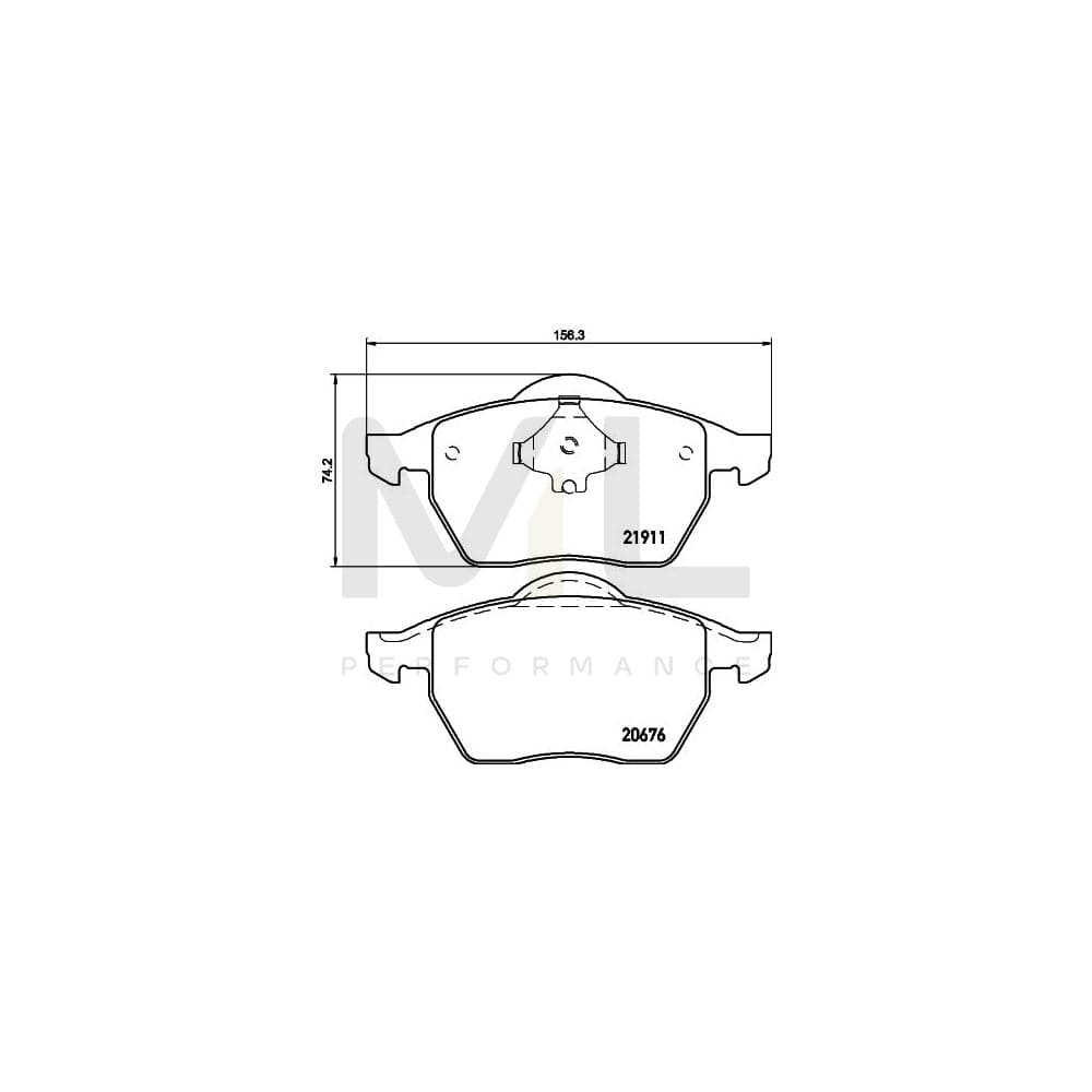 Hella 8DB 355 008-021 Brake Pad Set Not Prepared For Wear Indicator | ML Performance Car Parts