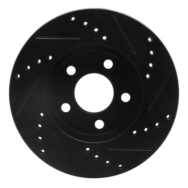R1 Concepts R1 00-05 Chrysler Neon Front Left Drilled & Slotted Black Brake Rotor