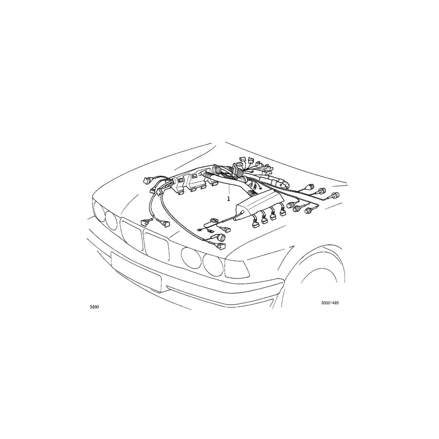 Genuine BMW 12511702398 E34 E32 Engine Wiring Harness Dme+Egs (Inc. 530i, 730i & 730iL)