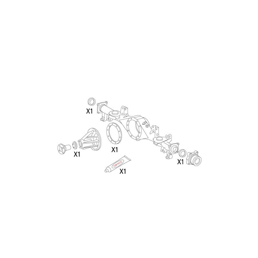 Corteco 19536236 Gasket Set, Differential for Toyota Land Cruiser Prado 120 (J120)