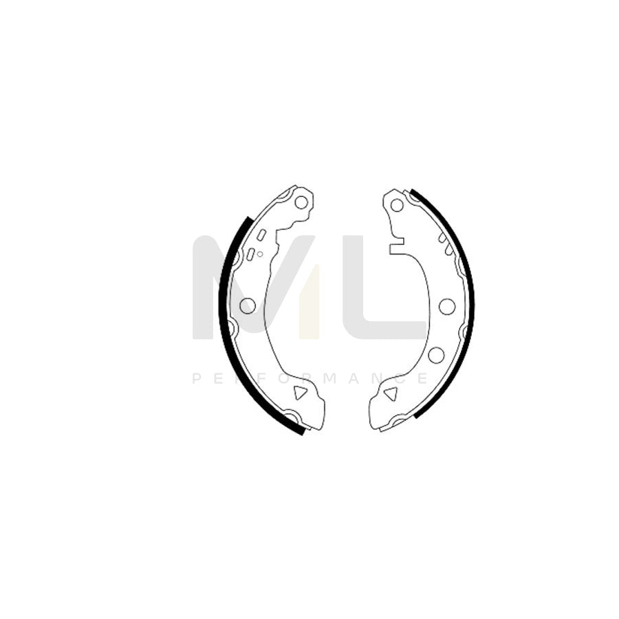 TEXTAR 91037901 Brake Shoe Set without handbrake lever, with accessories