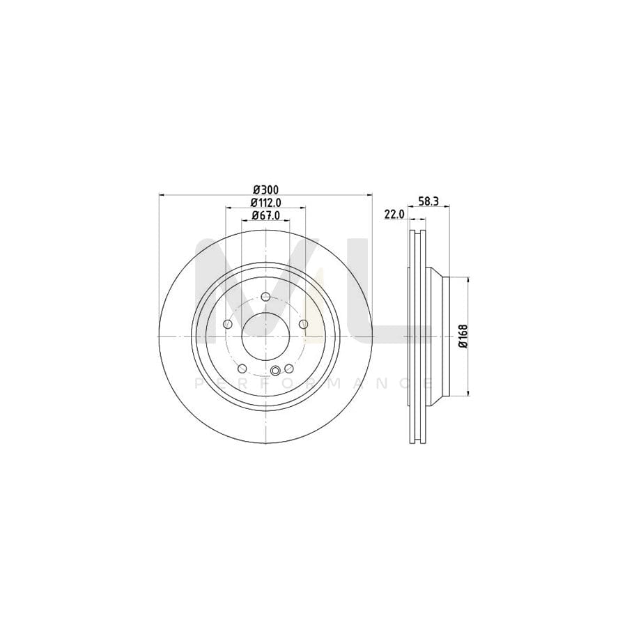 HELLA PRO 8DD 355 115-391 Brake Disc Internally Vented, Coated, without wheel hub, without wheel studs | ML Performance Car Parts